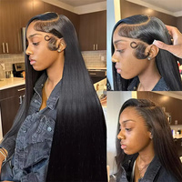 Perruques Lace Front en Cheveux Humains Indiens Bruts Pas Chères pour Femmes Noires, Perruques Sans Colle en Cheveux Humains, Perruques Frontales HD Sans Colle en Cheveux Humains