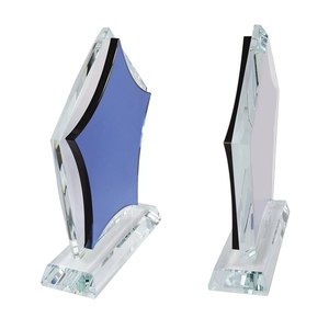 Trofeo di vetro stella blu con stampa UV per omaggi fieristico e regali di benvenuto - Product Image 5