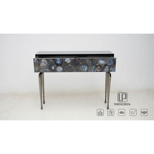 Mesa Consola de Lujo en Blanco y Negro, Mueble Moderno para Sala de Estar, Mesa Consola Rectangular con Tapa de Mármol, Modelo 01 - Product Image 6