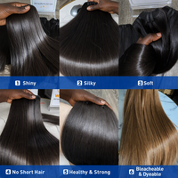Cabello Virgen Vietnamita Natural, Paquete de Cabello Humano Brasileño Liso Natural, Cabello Camboyano Natural 100% Sin Procesar al por Mayor