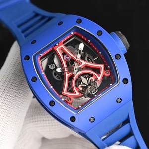 Reloj Mecánico con Movimiento Automático, Diseño de la Torre Eiffel, Tourbillon Azul, Esfera de Cristal de Zafiro, Correa de Goma, Caja de Metal - Product Image 2