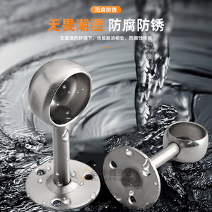 Stainless Steel Flange <b>Seat</b> For Clothes Rod Ceiling Mount Round Head Bracket 201 Steel Durable Waterproof - Product Image 4