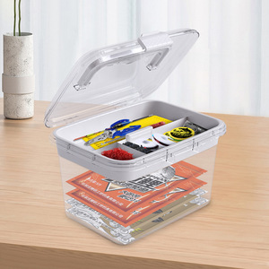 Boîte de pêche transparente avec compartiments 50x29x28cm pour le rangement et l'organisation de matériel et d'accessoires de pêche - Product Image 3