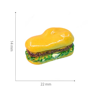 Venta caliente Lovely <span class=keywords><strong>3D</strong></span> Fake Miniature Hamburger Design Flat Back Resin Charms para llavero - Product Image 2