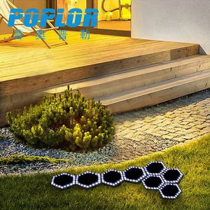 Poplor Solar Lawn <b>Light</b> 24 <b>Led</b> Outdoor Garden Ground Lamp With <b>Light</b> <b>Sensor</b> For Patio Landscape - Product Image 4