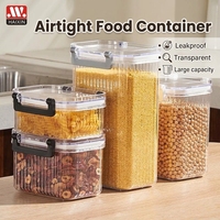 Organisateur de garde-manger pour la maison, contenants de stockage hermétiques en plastique transparent pour légumineuses et pâtes, 0,4L, 0,66L, 1,2L, 1,75L