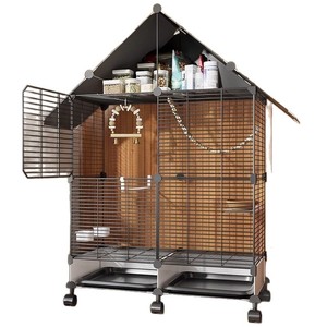 Muhabbet Kuşları, İspinozlar için Sağlam Papağan Kafesi, Yatay Tel İnci Kuş Yuvası, Kukabaklar için Özel Kuş Saklama Kutusu, Villa Kuş Evi - Product Image 5