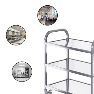 산둥 공장 직판 201 스테인리스 스틸 분리형 간편 보관 소매점 스테인리스 스틸 다이닝 카트 트롤리 - Product Image 2