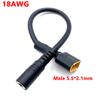 1 pièce Câble d'alimentation 10A ultra-souple avec connecteur XT60 mâle-femelle vers DC 5525/DC5521 pour la réparation sur site de multicoptères de vol