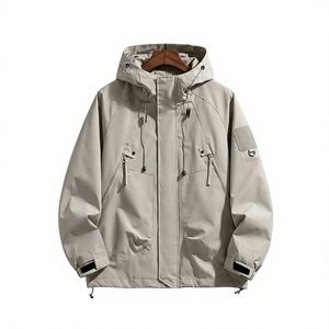 Veste coupe-vent à capuche pour homme Vornex Industry, imperméable, respirante, décontractée, pour l'extérieur, fermeture éclair, poches, légère, softshell - Product Image 1