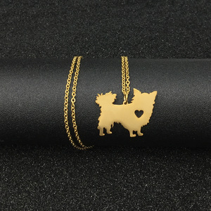 Petit <span class=keywords><strong>collier</strong></span> à breloque en acier inoxydable pour chien <span class=keywords><strong>Chihuahua</strong></span> Bijoux en forme de chien minuscule - Product Image 6
