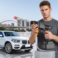 Pistolet de lavage de voiture sans fil haute pression DL, rechargeable, avec buse de pulvérisation portable, batterie lithium haute puissance, plastique et métal