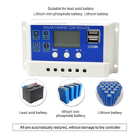 Contrôleur de charge de cellules solaires DC11.1V12.8V PWM noir de contrôleur solaire de réverbère 12V24V10A20A