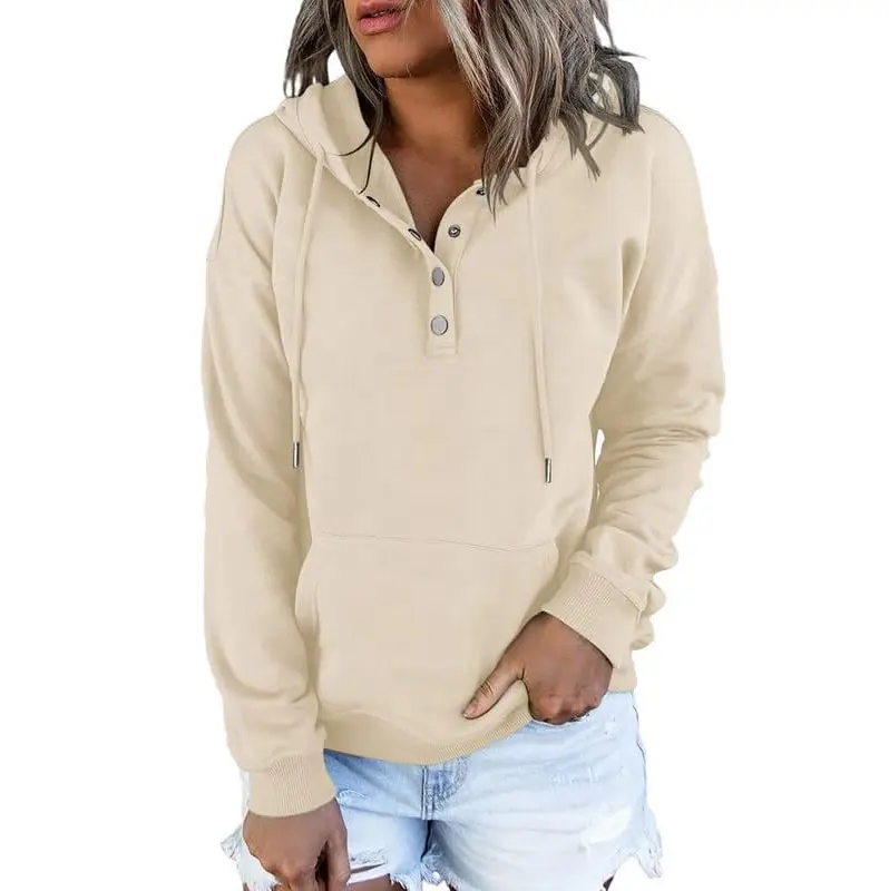 Custom Womens Casual Hoodies Pullover Tops Drawstring Long Sleeve Sweatshirts Fall Clothes With Pocket