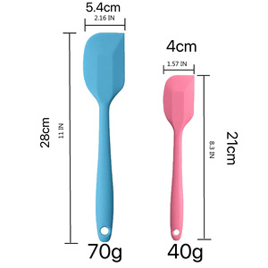 2 Ukuran Spatula Silikon Warna-Warni untuk Memasak dan Memanggang, Set Alat Tahan Panas Anti Lengket - Product Image 2
