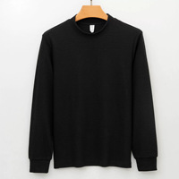 Pulls en coton mélangé de haute qualité en gros, hauts tricotés unis pour hommes, personnalisation du logo disponible.