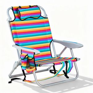 Customized <b>Light</b> Weight Comfortable Beach Chair Foldable Adjustable Camping <b>Lounge</b> Chair with Armrest - Product Image 3