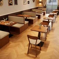 Ensemble table et fauteuils de restaurant modernes demi-ronds en bois massif avec cadre métallique et tiroirs – Mobilier de bar/commercial durable et facile à nettoyer