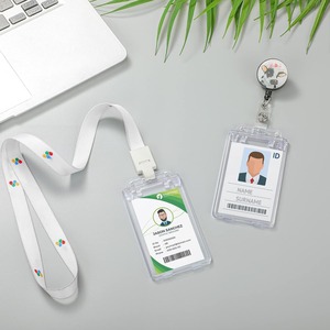 Porte-<span class=keywords><strong>badge</strong></span> de sécurité à verrouillage permanent, porte-carte de crédit transparent en plastique <span class=keywords><strong>rigide</strong></span>, étui de protection pour carte - Product Image 6