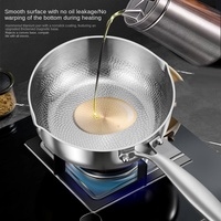 Panci Susu Titanium Kecil Jerman Anti Lengket, Panci Datar Berlapis Palu untuk Rumah Tangga, Panci Sup Daun Teratai Tebal, Panci Makanan Bayi dengan Tutup Kaca