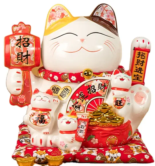 Japanese Ceramic electric hand Lucky cat store opening gift ornaments gift ceramic arts and crafts decoration