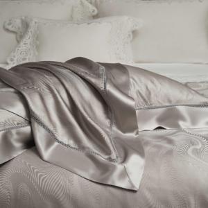 Top Sang Trọng 4 Mảnh Nhà Dệt Màu Xẩn Jacquard 100% Dâu Lụa Chăn Quilt Comforter Bìa Tấm Ga Giường Vua ODM/OEM Bộ Đồ Giường Bộ - Product Image 4