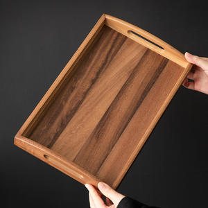 Nampan Bambu Kayu untuk Hotel, Rumah, Ruang Tamu, Nampan Cangkir Air, Nampan Teh, Nampan Sajian Bambu Persegi Panjang, Nampan Sayuran, Nampan Barbekyu - Product Image 5