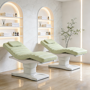 Table de massage électrique moderne à 3 moteurs, base blanche, pour salon de beauté, physiothérapie, lit de spa facial incurvé de haute qualité - Product Image 1