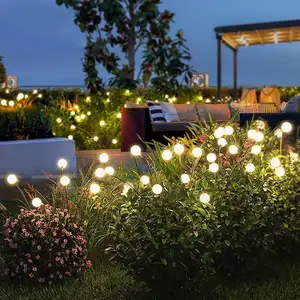 YN Solar Garden Lights Waterproof with 8 LED Swinging Firefly Lights Outdoor solar firefly light motorized Park villa lawn Decor
