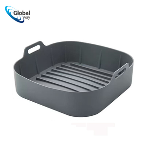 Bandeja Cuadrada <span class=keywords><strong>de</strong></span> <span class=keywords><strong>Silicona</strong></span> <span class=keywords><strong>para</strong></span> <span class=keywords><strong>Freidora</strong></span> <span class=keywords><strong>de</strong></span> <span class=keywords><strong>Aire</strong></span>, 18.5x18.5x5cm - Molde Antiadherente Apto <span class=keywords><strong>para</strong></span> Horno <span class=keywords><strong>para</strong></span> Pollo, Pizza y Papas Fritas, Gris, Esencial <span class=keywords><strong>para</strong></span> la Cocina - Product Image 1