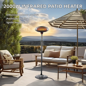 เครื่องทำความร้อนอินฟราเรดแบบตั้งพื้น 2000W สำหรับฤดูหนาว เหมาะสำหรับสวนกลางแจ้ง แคมป์ปิ้ง ร้านอาหาร ผลิตจากเหล็ก ลดราคาพิเศษ - Product Image 4