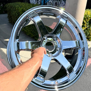 Rines para Automóvil de Pasajeros 5x120 5x112 5x114.3, Rines Deportivos Forjados en Cromo Plateado Pulido Te37 para <span class=keywords><strong>Tesla</strong></span> Model E46 E90 F80 F82 - Product Image 4