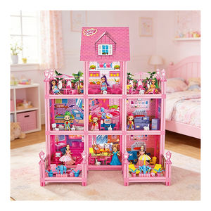 Storytelling Interactive Dollhouse Set for Kids-<b>Plastic</b> <b>Kitchen</b> & Food Toys Imagination Play House Toy - Product Image 1