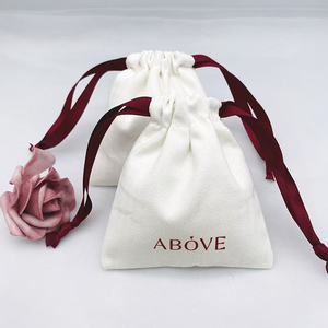 Wholesale <b>Recyclable</b> Cotton Canvas Drawstring Earrings <b>Bags</b> with Customizable Logo-Eco-Friendly Jewelry Storage - Product Image 4