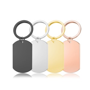Wholesale Customizable Stainless Steel <b>Dog</b> Tag Keychain Lightweight Fashionable Anti-Lost Rectangular Metal Gravure Printed - Product Image 2