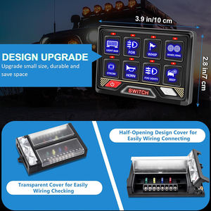 Panel de Interruptores de Control de 8 Canales de Alta Calidad con Indicador RGB Intermitente para Accesorios LED de Automóviles 4x4/Todoterreno, Control de Circuito de <span class=keywords><strong>12V</strong></span> - Product Image 5