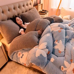 Vua Kích Thước Trọng Siêu Mềm Mại Ấm Áp Cừu San Hô Bộ Đồ Giường 100% Polyester Lông Cừu Chăn Cho Mùa Đông - Product Image 3