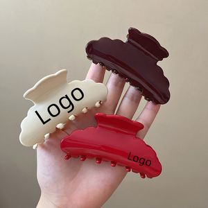 QianJin logotipo personalizado acetato pinzas para el cabello DISEÑO DE Color sólido mujeres moda accesorios para el cabello - Product Image 1