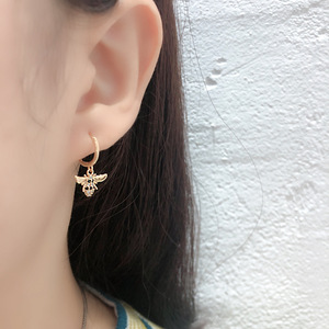 Eh1164 màu vàng Bee động vật Mặt dây chuyền thả Bông tai phụ nữ đồ trang sức thời trang cho Đảng pha lê zircon Bông tai - Product Image 5