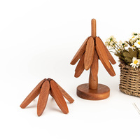 Sous-verre isolant en bois de noyer noir CNC, sous-plat anti-brûlure, ornements de table en bois, pièces usinées CNC en bois