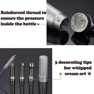 Meilleur vendeur 500ml professionnel aluminium crème mousseur pistolet fouetté distributeur de crème en aluminium crème fouettée fouet - Product Image 5