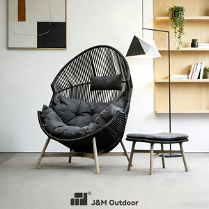 Fauteuil suspendu en métal J&M Outdoor T108 au design moderne pour intérieur et extérieur, balançoire nid d'oiseau, hamac de balcon, 2 places, mobilier d'extérieur - Product Image 3