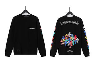 Ins Fashion Brand Sommer Streetwear Herren Echtleder 25SS Neu Bedruckt Bestickt Blumen-Arm-Buchstaben Langarm-Pullover - Product Image 6