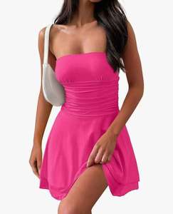 Robes décontractées longues sans manches pour femmes, été, coupe trapèze, 100% polyester, respirantes, imprimé vintage, pour les fêtes de jour - Product Image 6