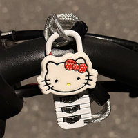 Cadenas à combinaison portable pour casque de vélo et trottinette, câble en acier de 0,5 m, code réinitialisable, léger (39g) avec motif chat mignon