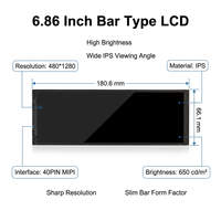 6,86 Zoll gestreckter Bar-LCD-Bildschirm 480x1280 IPS MIPI RGB Hochauflösender Streifenbildschirm für Smart-Home-Geräte & industrielle Bedienfelder
