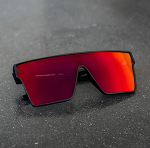 21041 Lunettes de soleil vintage tendance pour femmes et hommes, lunettes de soleil surdimensionnées rouges, lunettes de soleil polarisées miroir pour femmes, UV400 - Product Image 2
