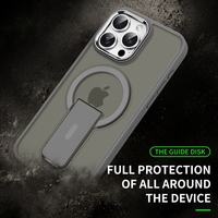 Coque de téléphone en métal acrylique pour iPhone 16 Pro Max 15 14 13 12 11 Support en métal Couverture arrière pour iPhone 17pro