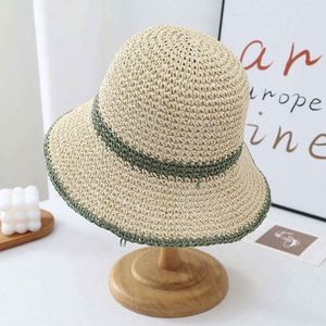 Summer Sun Protection Women Beach Paper Handmade <b>Straw</b> Bucket <b>Hats</b> - Product Image 5