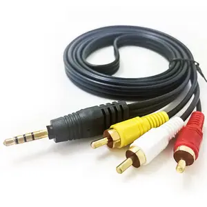 Jack de 3,5mm a 3 RCA macho de Audio Video AV Cable auxiliar estéreo Cable de adaptador estándar de alambre para altavoz caja de TV CD, reproductor de DVD